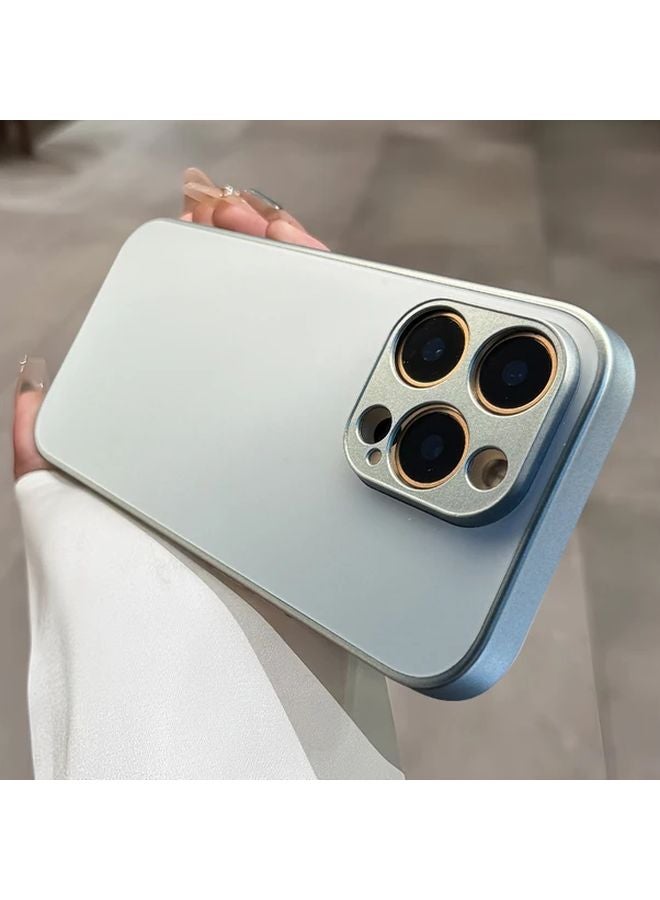 Light Blue Matte Gradient Titanium Case For iPhone 13 Pro Max With Camera Protection - Image 4