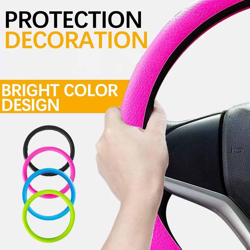 woobles Car Steering Wheel Cover, Universal Fit Silicone Anti-Slip 12-15 Inch Protector, Four Seasons Universal, Suitable for Most Cars, Vehicles SUV, Interior Accessories (Coffee) Coffee - Image 5
