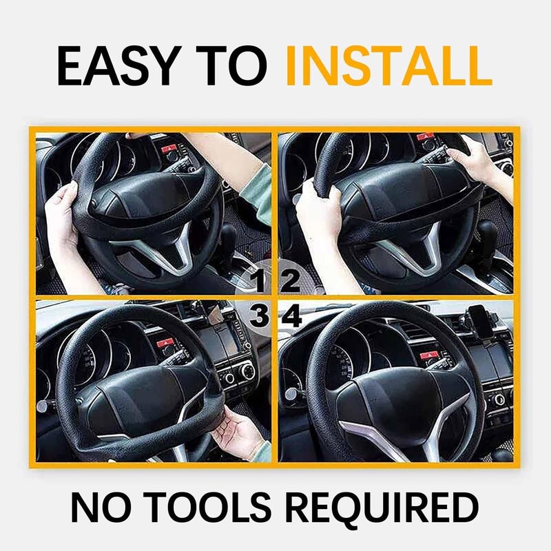 woobles Car Steering Wheel Cover, Universal Fit Silicone Anti-Slip 12-15 Inch Protector, Four Seasons Universal, Suitable for Most Cars, Vehicles SUV, Interior Accessories (Coffee) Coffee - Image 3