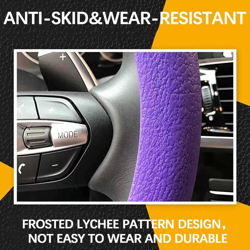 woobles Car Steering Wheel Cover, Universal Fit Silicone Anti-Slip 12-15 Inch Protector, Four Seasons Universal, Suitable for Most Cars, Vehicles SUV, Interior Accessories (Coffee) Coffee - Image 4