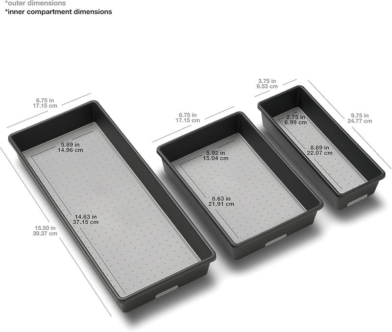 Madesmart Multi-Purpose Storage, Set of 3, Granite, PremiumGranite - Image 4