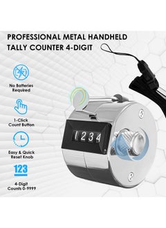 KTRIO KTRIO Metal Handheld Tally Counter 4-Digit Number Count Clicker Counter, Hand Mechanical Counters Clickers Pitch Counter for Coaching, Knitting, People, Lap, Fishing, Golf and Row, 1 Pack  - Image 2