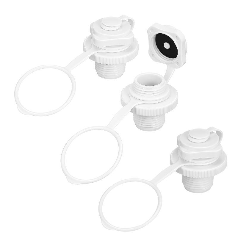3pcs Inflatable Plug Replacement: Air Mattress Plug Kayak Air Valve 22mm Thread - Spiral Screw Valve for Quick Inflate & Deflate Anti-Leakage for Dinghy Raft Pool Boats Airbed - Image 1