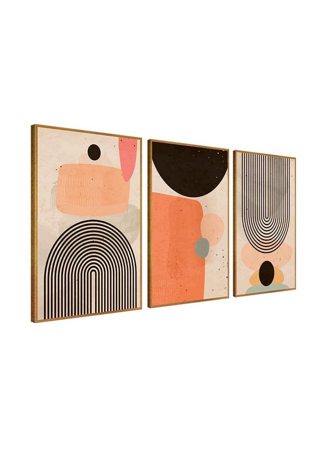 999STORE Abstract Line Art Wall Painting | Wall Living Room Bedroom Decor | Set of 3 with Frame - Image 3