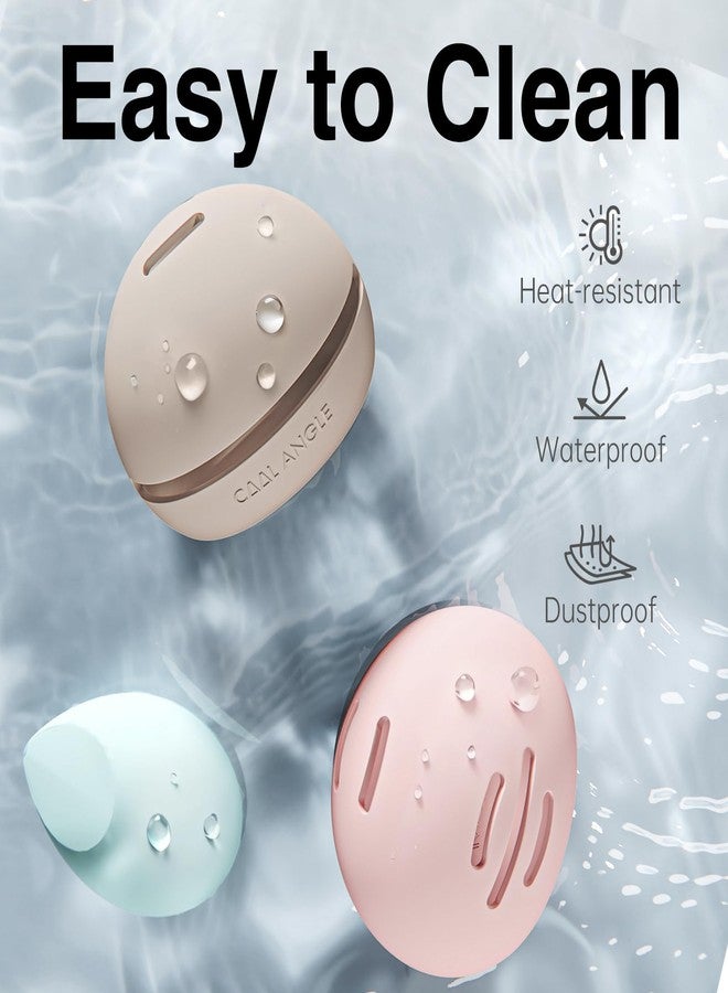 COOL-ANGLE Makeup Sponge Holder Silicone Beauty Sponge Holder Makeup Blender Case for Travel 2 in 1 Stand Storage For Quick Drying Khaki - Image 5