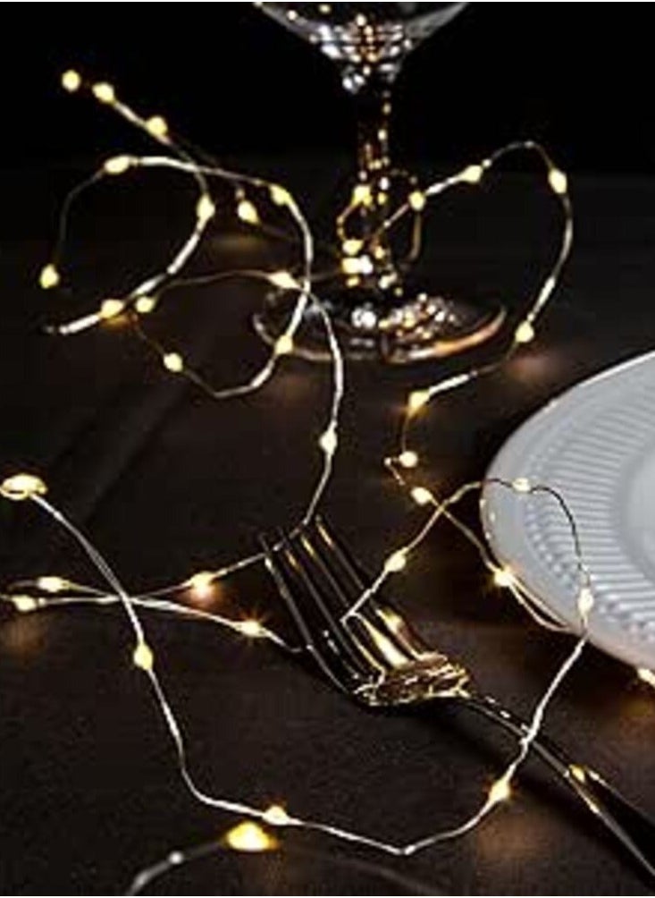 Talking Tables Party Illuminations Silver Wire Led Lights, 3m  - Image 2