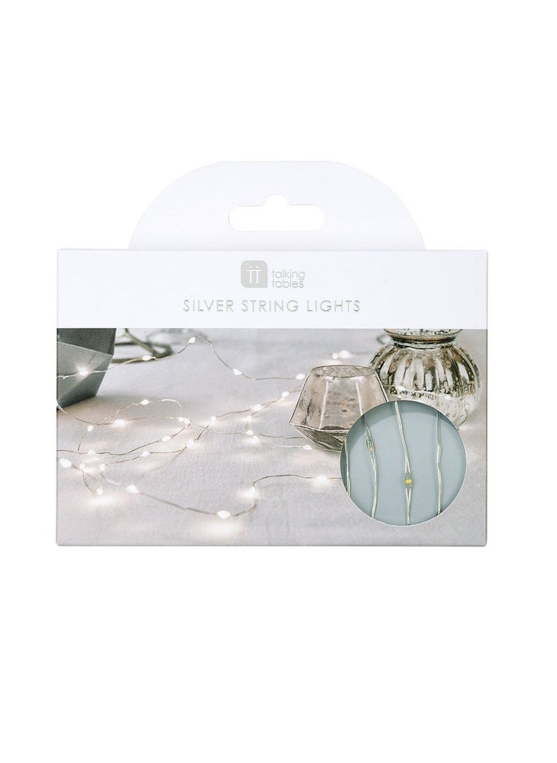 Talking Tables Party Illuminations Silver Wire Led Lights, 3m  - Image 3
