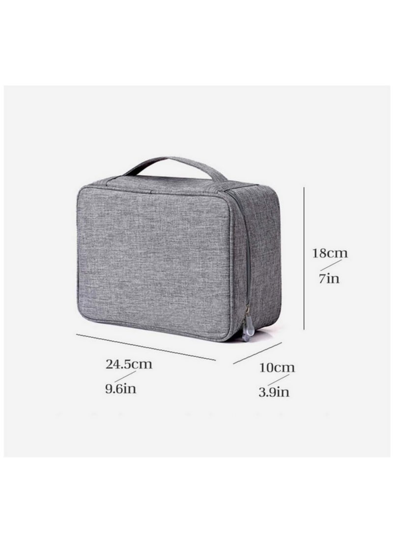 1PCS Cable Storage Bag Waterproof Digital Electronic Organizer Portable USB Data Line Charger Plug Storage Bag Travel Cable Organizer Grey - Image 2