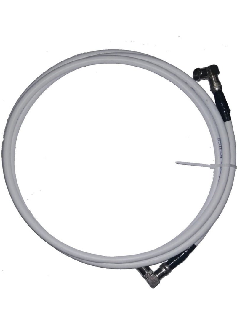Zrv Ready Satellite Antenna Cable 2 Meters with L Type Connector Full HD Compatible Rg6 64 