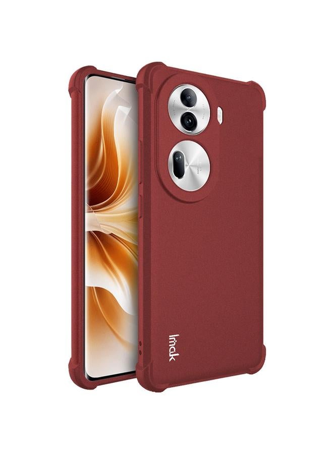 جرين تايجر حافظة هاتف OPPO Reno11 Pro 5G Global imak مضادة للصدمات من مادة TPU (أحمر غير لامع)