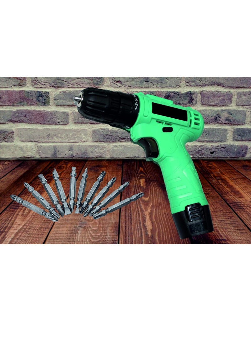 DRONA - DRONA Cordless Drill Driver Kit for Drilling and Screwdriver Keyless Chuck with 2 batteries Reversible Variable Speed and Torque Setting With PH Bit set - Image 1