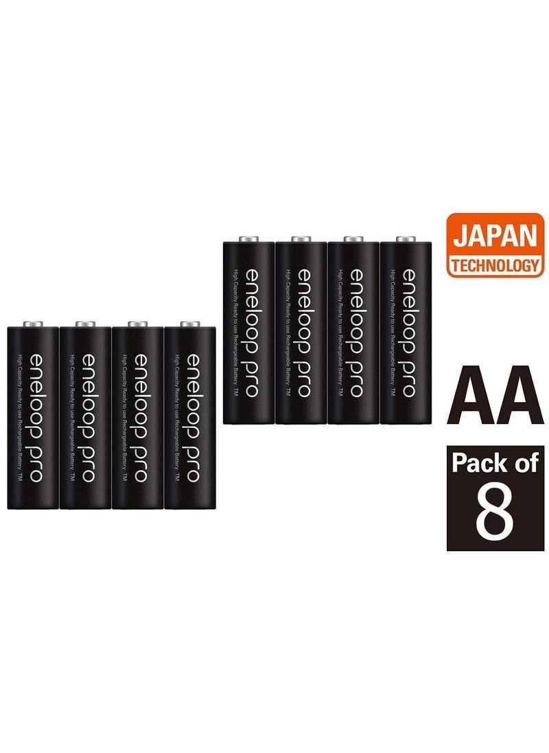 Panasonic Eneloop Pro AA Pre-Charged Rechargeable Batteries, Pack of 8  - Image 2