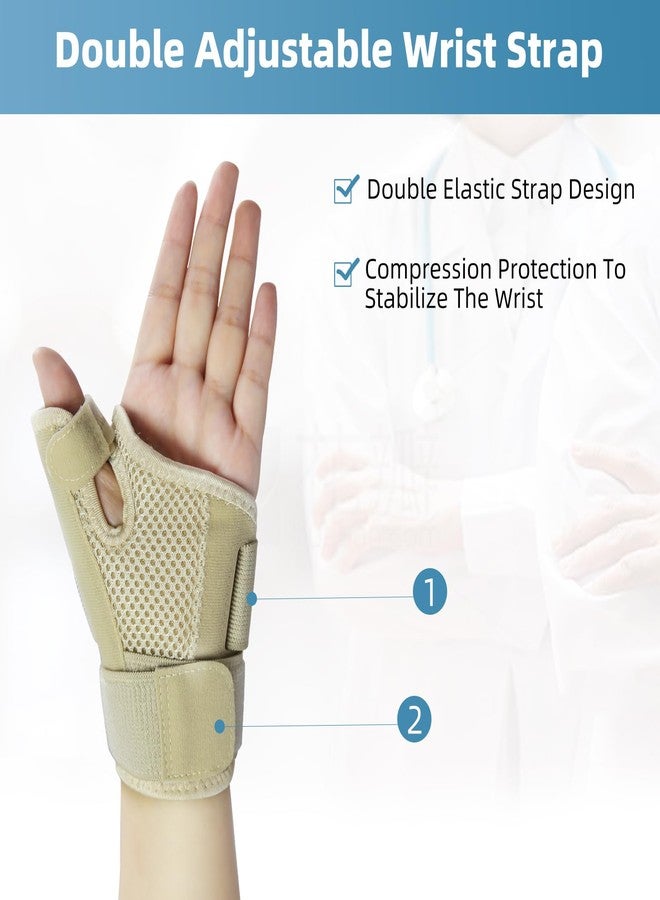 Malloraned Adjustable Thumb Brace,Wrist Support for Tenosynovitis Braces,Pain Relief for Thumb Sprains, Arthritis, and Tendonitis,Thumb Splint for Left and Right Hands(Beige) - Image 5