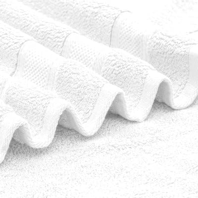 Home Studio Home Plus Studio 100 Cotton Fade Resistant 650 GSM Bath Towel for Bath Travel Gym Beach Pool and Yoga 4Pcs White 30 x 60 - Image 3