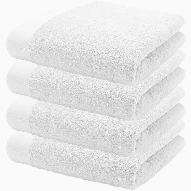 Home Studio Home Plus Studio 100 Cotton Fade Resistant 650 GSM Bath Towel for Bath Travel Gym Beach Pool and Yoga 4Pcs White 30 x 60 - Image 1