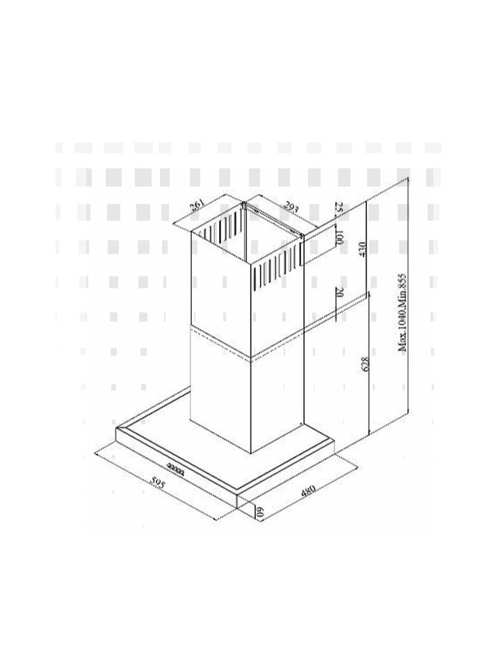 GL General General GL 60x50cm Wall Ranger Hood, Noiseless, T Model, Silver, 5 Filters, 3 Speeds, 2 Lights, High Quality, Easy to Clean  - Image 3