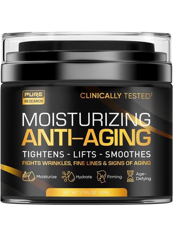 بيور ريسيرش كريم مرطب للوجه للرجال - كريم مضاد للشيخوخة للرجال، يحتوي على الكولاجين والريتينول وحمض الهيالورونيك - نهارًا وليلاً - للعناية ببشرة الوجه - مضاد للتجاعيد، 1.7 أونصة - Image 1