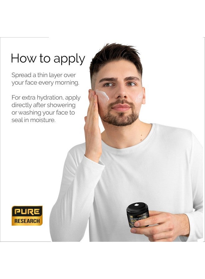 بيور ريسيرش كريم مرطب للوجه للرجال - كريم مضاد للشيخوخة للرجال، يحتوي على الكولاجين والريتينول وحمض الهيالورونيك - نهارًا وليلاً - للعناية ببشرة الوجه - مضاد للتجاعيد، 1.7 أونصة - Image 3