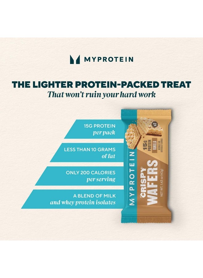 Myprotein Myprotein Protein Bars, Crispy Protein Wafers, 15g High Protein Snacks, Box of 10 Vanilla Wafers Packs, Milk & Whey Protein Isolate, Light & Crunchy Snack Bars, Delicious Protein Bar Squares  - Image 2