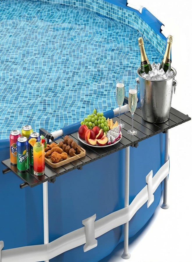 Abimars Poolside Bar Table for Above Ground Pools, Black Swim-Up Bar Holds Up to 150 lbs, Rust & UV-Resistant Stainless Steel Frame with Aluminum Tabletop, Floating Poolside Bar - Image 1