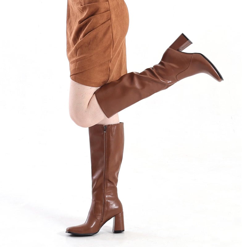 Vipost 3.35-inch Square Toe Knee High Boots for Women, Chunky Block Heel Tall Boots for Women with Side Zipper, Fashion Comfortable Long Fall Winter Boot 2025 - Image 5