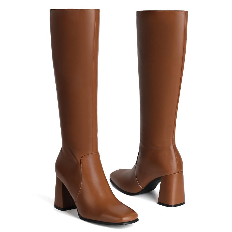 Vipost 3.35-inch Square Toe Knee High Boots for Women, Chunky Block Heel Tall Boots for Women with Side Zipper, Fashion Comfortable Long Fall Winter Boot 2025 - Image 4