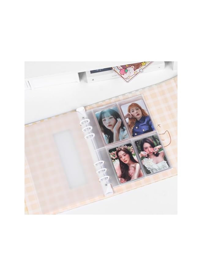 The Bros A5 Kpop Photocard Binder with 30 4-Pocket Pages and One Divider, Cute 120 Pockets 6 Ring Card Holder, Album Snug Fit for Standard Idol Photocards, Polaroids, Photos (Yellow Kitten)  - Image 4