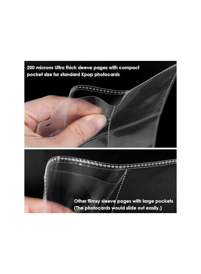 The Bros A5 Kpop Photocard Binder with 30 4-Pocket Pages and One Divider, Cute 120 Pockets 6 Ring Card Holder, Album Snug Fit for Standard Idol Photocards, Polaroids, Photos (Yellow Kitten)  - Image 5