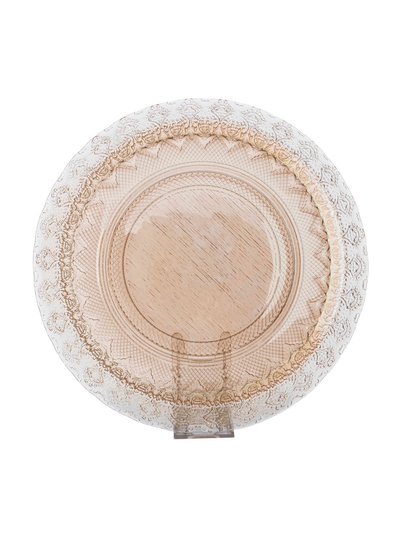 دانيا صحن كيك زجاج مع غطاء بلاستيك 30 سم - Image 4