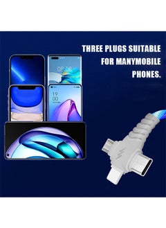Generic 3 in 1 Led Light Up Charging Cable, 40 W Fast Charge Type C Gradual Changing Shining Charging Cord, 1m Charging Cable IP Port for Most Phones iPads iPhones Tablets (Colorful)  - Image 2
