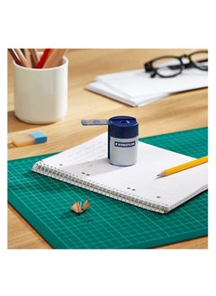STAEDTLER 2-Piece One Hole Tub Sharpener Blue/Silver  - Image 4
