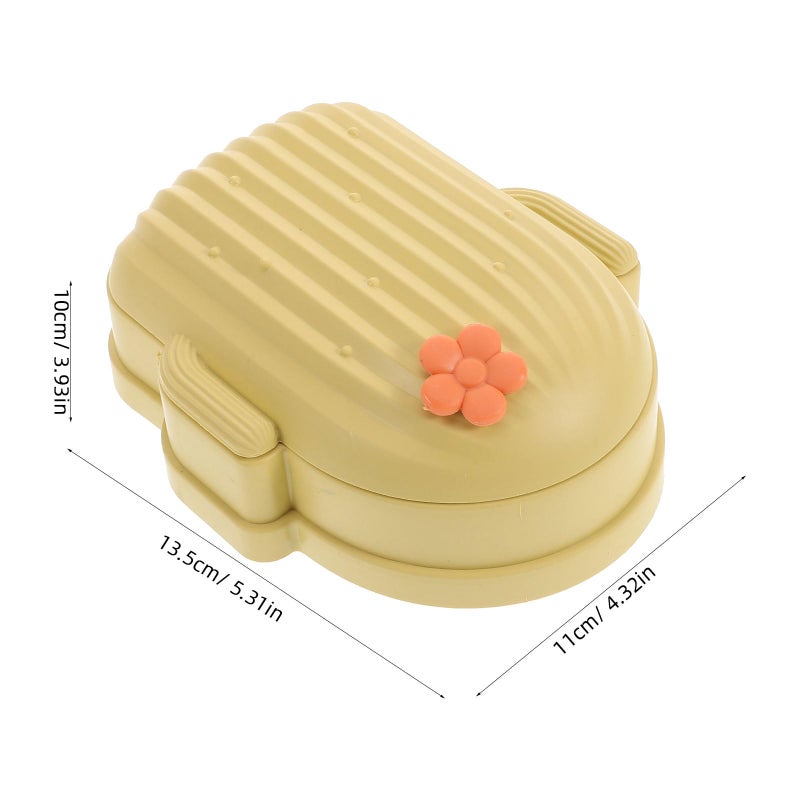 Plastic Soap Dish with Lid for Bathroom Kitchen Shower Sink Storage in Lemon Yellow - Image 3