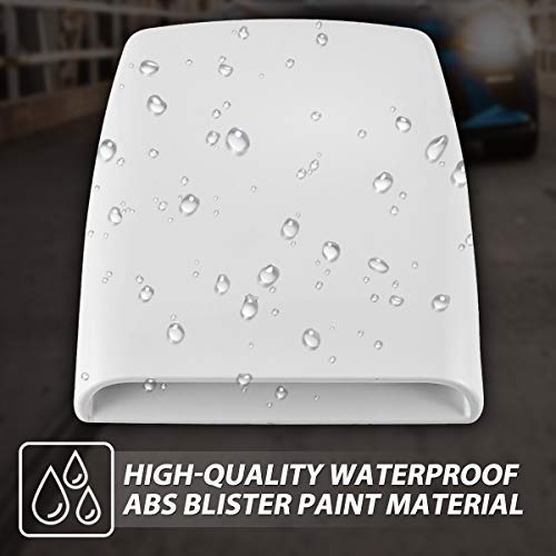 KATUR Universal Car Decorative Air Flow Intake Hood Scoop Vent Turbo Bonnet Cover White - Image 3