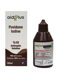 AID PLUS Povidone Iodine Antiseptic Solution 10% 100Ml - Powerful Antiseptic For Wounds And Skin Protection - Sku: 60529 