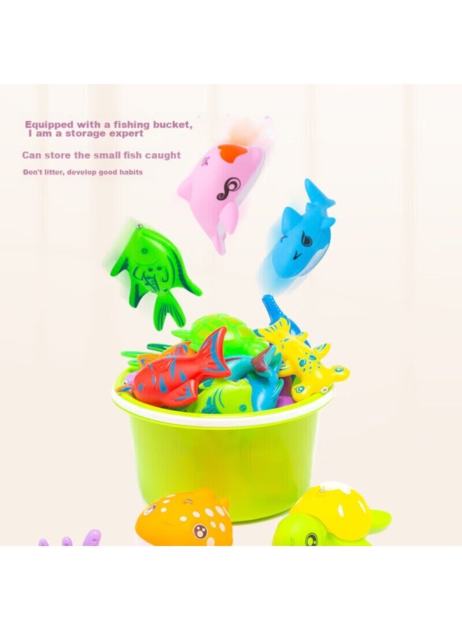Babamama Dad Mom Fishing Toy, Fishing Pond With Magnetic, Can Be Filled With Water, Fishing Platform, Inflatable Bed, Storage Basket, Children's Toy, Fish Scooping Toy - Image 4