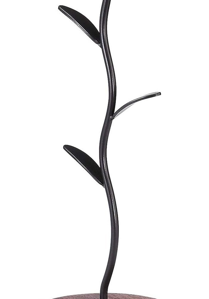Countertop Mug Tree - Black Coffee Mug Holder with Wooden Base - Image 2