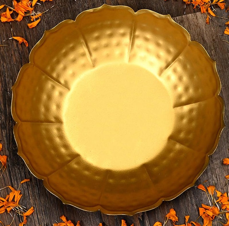 CraftVatika Urli Bowl Set for Decoration - Big Size Urli Bowl for Home Decor, Diwali Decoration Items for Home Decor, Elegant Urali Decor Bowl, Floating Flowers Diya Tealights Arrangement - Image 3