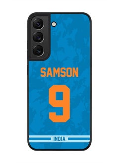Rugged Black Edge Case for Samsung Galaxy S21 FE 5G, Slim fit Soft Case Flexible thin Cover - Player Name - Sanju Samson, Jersey Number- 9