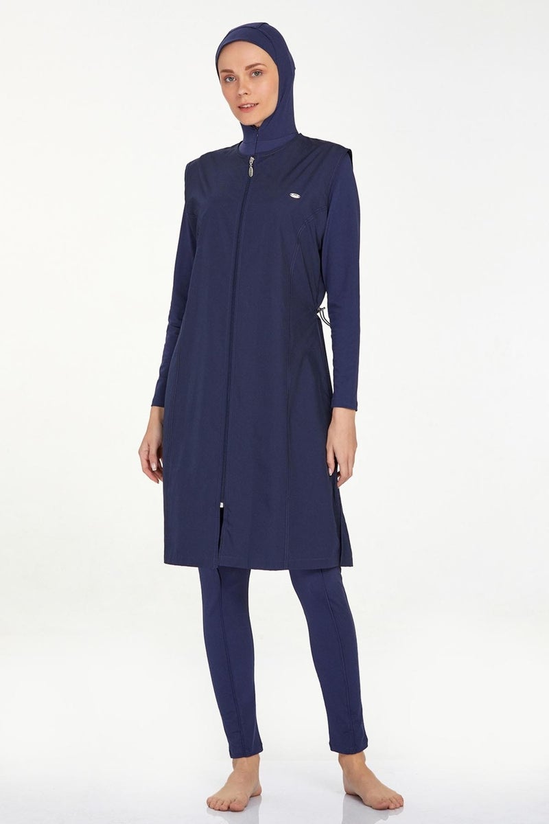 REMSA Jumpsuit Vest Fully Covered Hijab Swimsuit Mayte 2185 Dark Navy Blue - Image 2