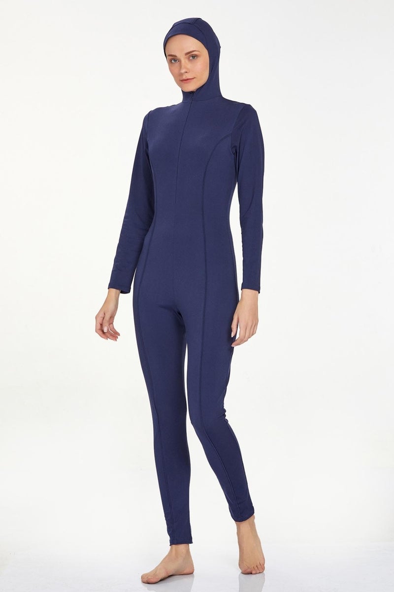 REMSA Jumpsuit Vest Fully Covered Hijab Swimsuit Mayte 2185 Dark Navy Blue - Image 3