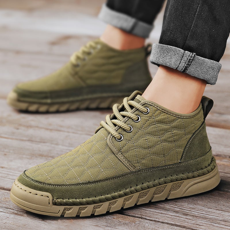 Men's Winter Cotton-padded Ankle Boots with Fleece Lining - Image 1