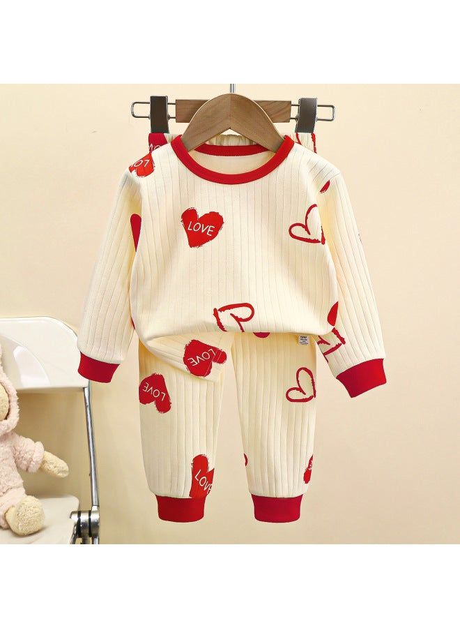 Children's Autumn Clothes And Pants Autumn Baby A Underwear Suit Boys' Warm Girl Pure Cotton Home Clothes Children's Clothing
