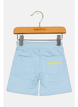 TRUSSARDI Toddlers Boy Embroidered Logo Drawstring Short, Light Blue/Yellow  - Image 2