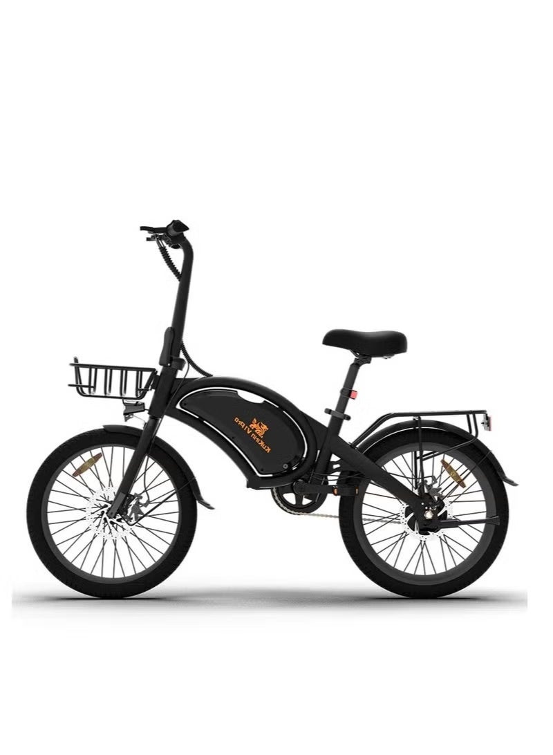 KUGOO V1 Pro Electric Bicycle, 400W Motor, 30KM Range, 20-inch Tires, Black - Image 1