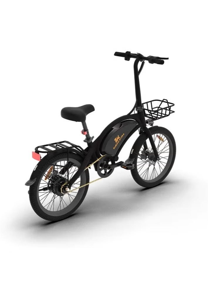 KUGOO V1 Pro Electric Bicycle, 400W Motor, 30KM Range, 20-inch Tires, Black - Image 2
