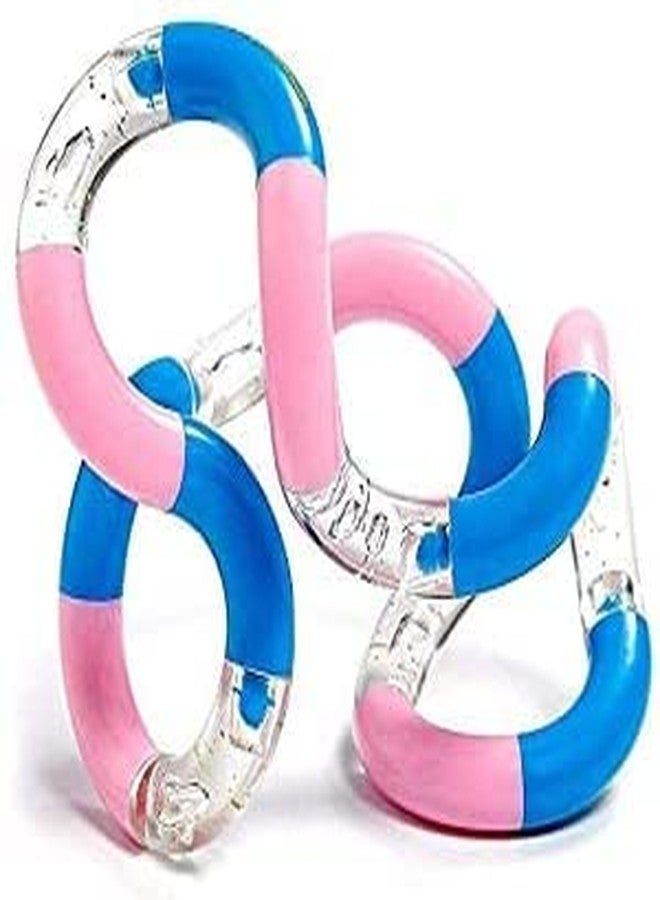 Tangle Jr. Brain Tools Classic Sensory Fidget Toy, 3 Pack, Tropical, White Blue, Pink Clear Blue - Image 3