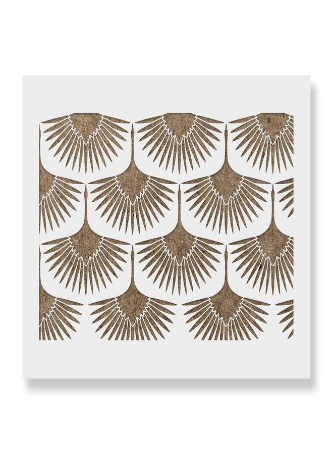 Stencil Revolution Art Deco Cranes Pattern Wall Stencil - Decorate Your Home for Less - Bathroom Stencils, Deco Stencil, Cranes Stencil, Large Stencil Wall - Image 1