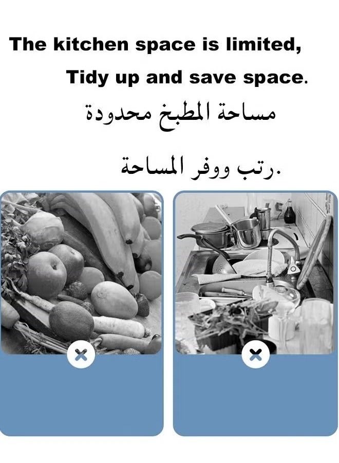 Beauenty Kitchen Shelving Unit Mobile Kitchen Storage Rack, Multifunctional Floor to Floor Microwave Oven Supplies Storage Rack, Multi-Layer Household Storage Rack Kitchen Shelving (Color : Black) - Image 3