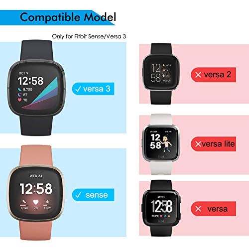 KPYJA 6-Pack Screen Protector Compatible with Fitbit Versa 3/Sense Case, Soft TPU Plated Case All-Around Protective Screen Full Cover Bumper Compatible for Sense/Versa 3 Smart Watch - Image 2