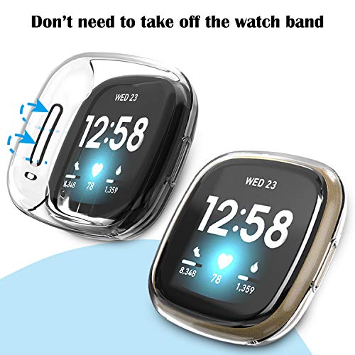 KPYJA 6-Pack Screen Protector Compatible with Fitbit Versa 3/Sense Case, Soft TPU Plated Case All-Around Protective Screen Full Cover Bumper Compatible for Sense/Versa 3 Smart Watch - Image 5